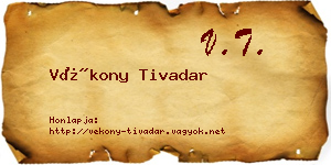 Vékony Tivadar névjegykártya