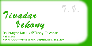 tivadar vekony business card